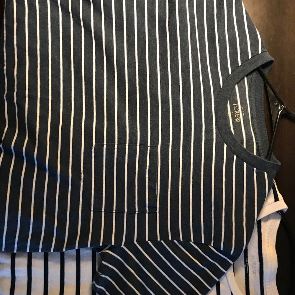 J Crew striped taped tees - lot of 2
